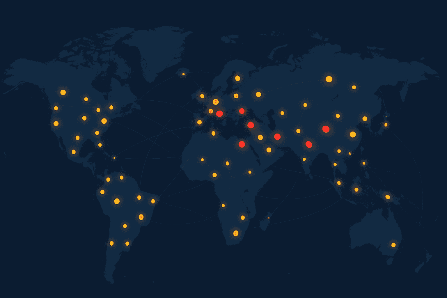 World map with travel risk indicators across countries